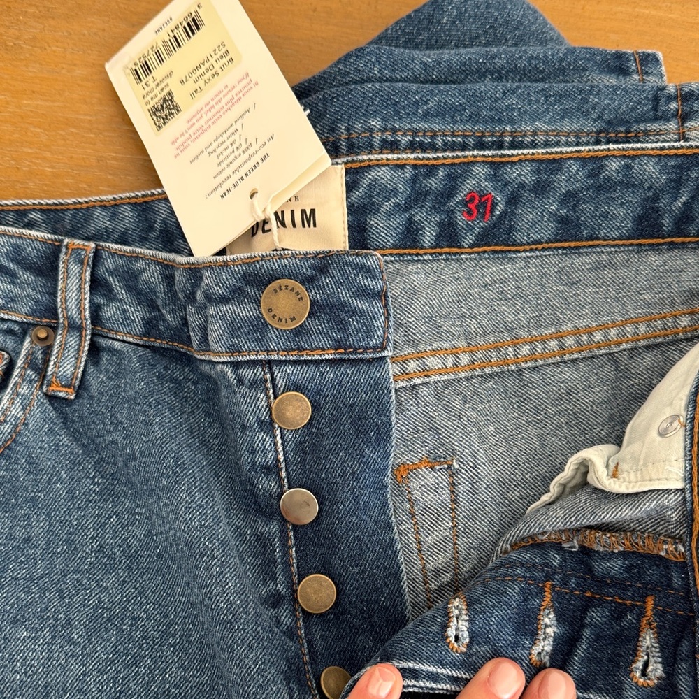 Sezane Classic Blue Straight Leg Jeans